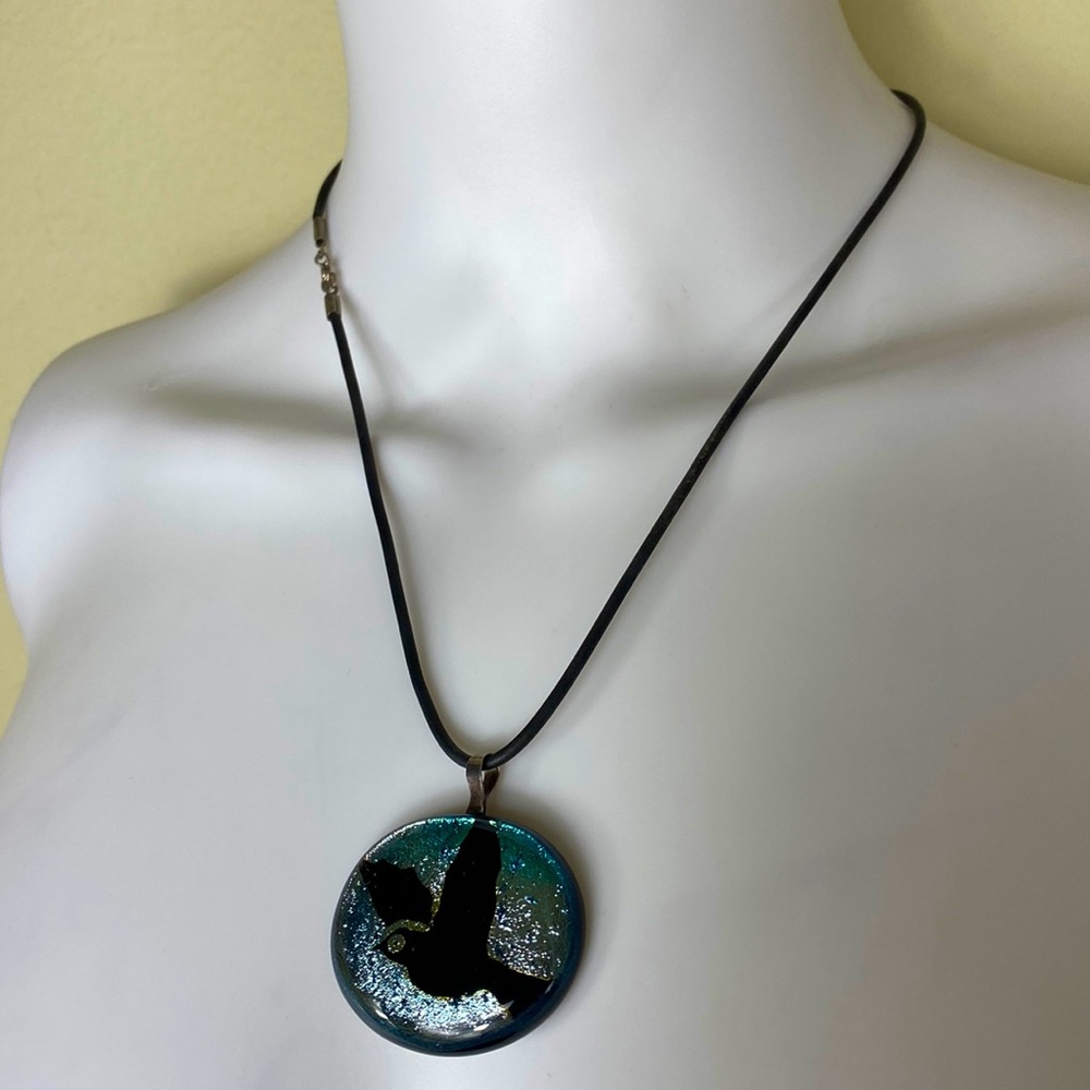 Bird Leather String Necklace.